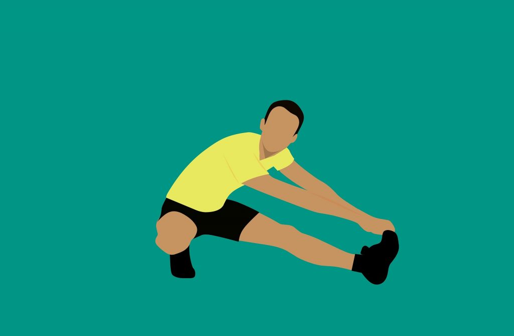 準備運動をする男性の画像